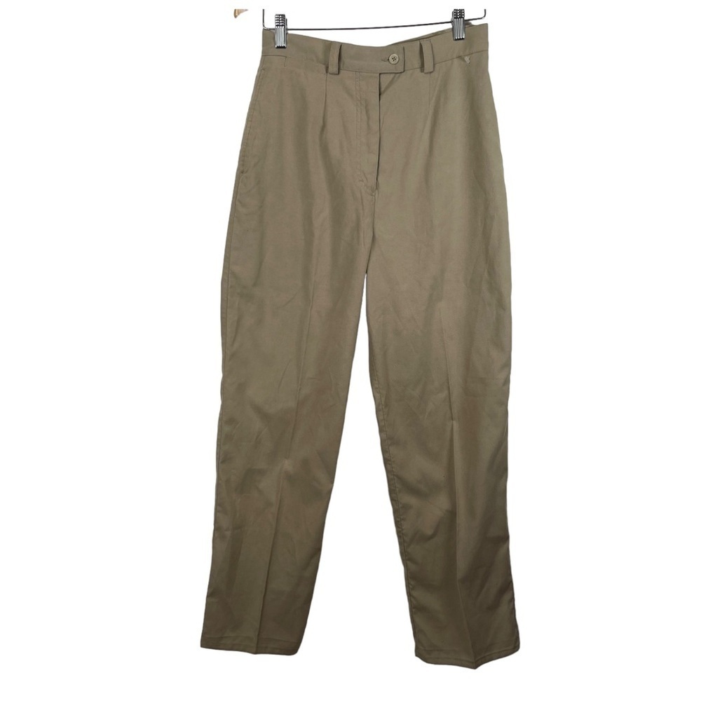 Tilley Expedition Tan Khaki Tapered Cotton Blend Flat Front Trousers Pants Sz 10
